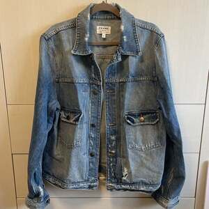 Frame Denim Blue LHomme Pleated Denim Jacket Frame Denim Men’s XL